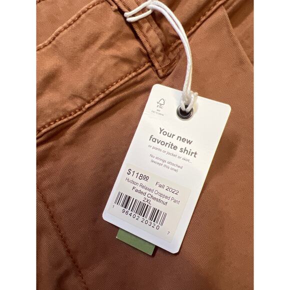 NWT Marine Layer 2XL Men’s Hudson Relaxed Cropped Pant in Faded Chestnut Brown - Picture 4 of 5